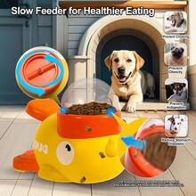 Duck Dog Treat Dispenser,Slow Anti-Gulping Cat Food Feeder Puzzle Interactive Feeder, 2-In-1 Dog Brain Training Stimulation Feeding Dispenser For Small & Medium Pet (Yellow*1) - 黃色*1 - 查看 1