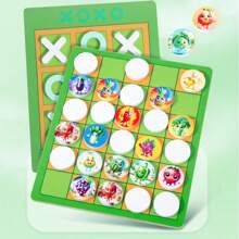 Juego de ajedrez y memoria 2 en 1 XO Well, juego de puzzle de ajedrez batallas entre 2 jugadores, juguete de madera para entrenar la interacción entre padres e hijos, ejercitar el pensamiento lógico
