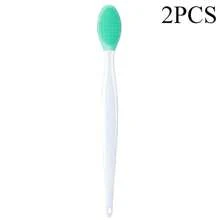 2 piezas Cepillo de limpieza facial de silicona 2 en 1, Exfoliante facial suave de doble cara, Sin formaldehído, Sin perfume, Para eliminar los puntos negros y el vello nasal, Limpieza suave