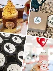 30-1000 件个性化标签 - 可定制贴纸，可印任何设计图像、徽标、文字、定制感谢标签贴纸、企业徽标 - 圓形 - 查看 6