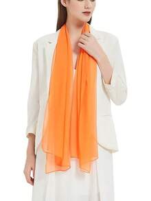 2025PANTONIGHT Long Chiffon Sheer Scarf For Womens - 064 Plain Orange - View 1
