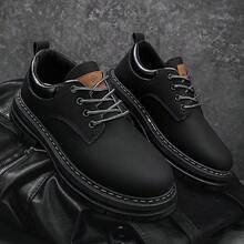 BOTAS cortas retro británicas para hombres con zapatos casuales de suela gruesa, Calzado de senderismo & trekking para hombre - Negro - Ver 5