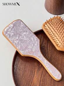 Customized Acetate Hair Comb, Handcrafted With Diamonds, Customized Logo & Name, Massaging Air Cushion Comb