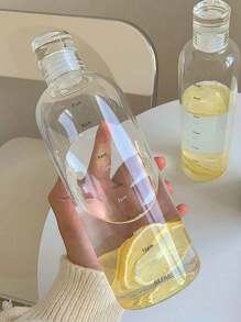 1 Stück Uhrskala Becher, transparenter Plastikbecher, auslaufsicherer einfacher beliebter Wasserflasche, Direkttrinkbecher für den Sommer, tragbare Wasserflasche, Geschenk Wasserflasche, tragbare Outdoor Lässig Wasserflasche für Damen, transparenter Plastikbecher, auslaufsicherer einfacher Wasserbehälter, Sporttrinkflasche, geeignet für Outdoor und Camping