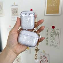 Sequins Transparent Silicone Earphone Protective Case Compatible With Apple 3rd/4th Gen, TPU Anti-Drop
