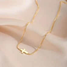 Nuevo Collar de cruz de acero inoxidable, joyería de moda