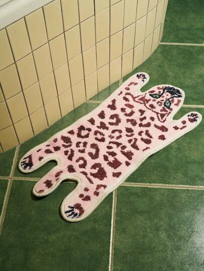 Joivida DeramHy Home 1 Piece Cute Tiger Bath Mat For Bathroom, Cute Tiger Cartoon Bath Mats Non Slip Animal Shaped Absorbent Bathtub Rug Bathroom Plush Shower Rugs Home Bathroom Decor Floor Carpet Outdoor Rug Door Mat Summer, New Year, Christmas Gift, B&B Decor