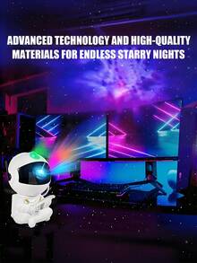宇航员主题 LED 夜灯投影仪，可调节星空投影，遥控器，USB 供电，独立设计，适用于卧室和客厅装饰，太空房间装饰