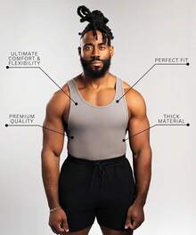 3pcs Men's Vest, Men's Cotton Spandex Blend Vest, Comfortable And Durable Ribbed Fabric, Please Choose The Next Size Up - 陰影 - 查看 4