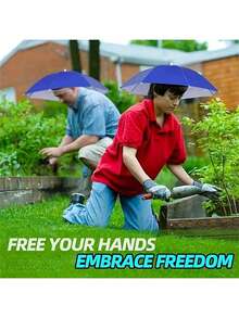 1pc Umbrella Hat, Suitable For Camping And Fishing, Elastic Headband Umbrella Hat, UV Protection