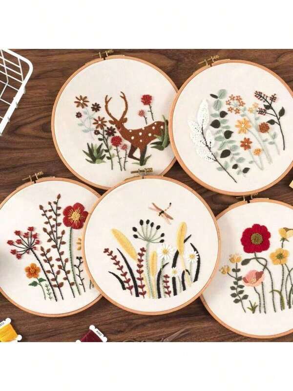 1 Set Of New Embroidery DIY Simple Beginner Handmade Material Package, Su Embroidery Xiang Embroidery Cross Stitch Set - Style Mixed Hair [With Border], Birthday Gift, Christmas, Party Decoration