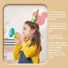 Silbatos de explosión para bebés, juguete de instrumento musical divertido que se puede soplar, fabricante de música divertida para fiestas, conciertos y eventos; instrumento musical reutilizable y seguro, juguete para niños para animar