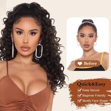 Short Ponytail Extension, Curly Ponytail Wig Synthetic Women's Curly Ponytail, Suitable For Fluffy Small Curly Drawstring Ponytails, Very Natural Wig 14 Inches