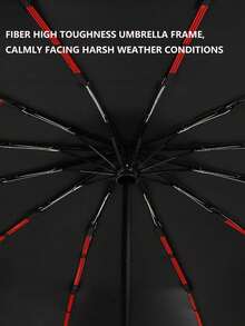 1 件自动折叠雨伞，10 根铁骨，190T 尼龙伞面，防风，防紫外线，一键打开/关闭，便携式旅行雨伞，带塑料手柄 - 米色、蓝色、黑色可选，必备旅行配件，耐用的雨伞设计 - 10骨小米傘 - 查看 4