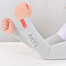 زوج أكمام واقية من أشعة الشمس، من قماش حرير البارد الصيفي، بلون أحادي فاتح، للاستخدام الخارجي والقيادة، متوفر لكلا الجنسين