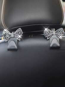 1pc/2pcs Car Hook Seat Back Front And Rear Bowknot Car Multifunctional Storage Backrest Small Hook