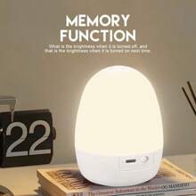 1 pezzo Luce notturna a forma di guscio d'uovo con LED, lunga durata della batteria, luce a battito per protezione degli occhi, adatta per l'allattamento notturno del bambino, lampada da tavolo, lampada da comodino per camera da letto