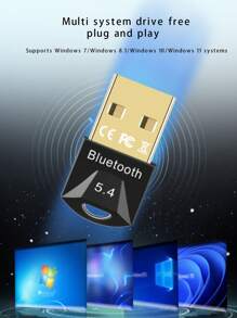 El adaptador Bluetooth 5.4 no requiere controladores y se puede conectar fácilmente. Como receptor y transmisor de audio Bluetooth, es compatible con altavoces inalámbricos, auriculares y otros dispositivos. En comparación con la versión 5.0, tiene un rendimiento superior, logrando una transmisión inalámbrica eficiente y estable, lo que hace que su experiencia de audio sea talla grande suave y natural.
