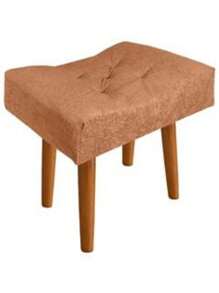 Puff Canoa Decorativo Suede Veludo com Pés Palito Madeira • Resistente até 150kg • Confortável e Moderno