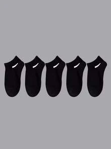 5/10/20 pares de calcetines cortos de unicolor negro/blanco/gris, de moda, unisex, simples, cómodos y versátiles, adecuados para uso diario - Multicolor - Ver 10