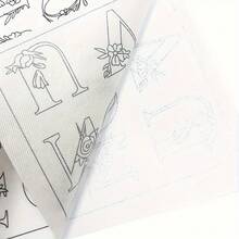 可水洗耐用白色刺绣字母图案,含水溶性稳定剂 | 热压字母,适用于T恤、包袋、帽子、DIY缝纫、服装设计、花卉装饰、熨烫贴片、缝纫用品、情侣刺绣衬衫 - 彩色 - 查看 8