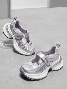 CAMEL CROWN Women's Casual Sports Sandals, Spring Casual Shoes, Sports Thick-Soled Elevated Chunky Sneakers, Perforated Breathable Sandals. - Silver - View 3