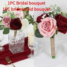 Artificial Flower Bouquet For Bride, Wedding Ceremony, Anniversary Celebration, Centerpiece, Table Decor, Bridesmaid