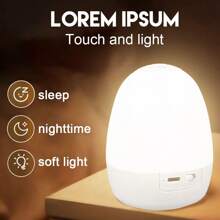 1 pezzo Luce notturna a forma di guscio d'uovo con LED, lunga durata della batteria, luce a battito per protezione degli occhi, adatta per l'allattamento notturno del bambino, lampada da tavolo, lampada da comodino per camera da letto