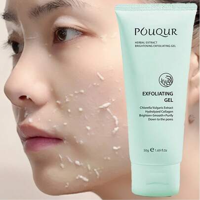 半支草本去角质凝胶，洁面啫喱，保湿美白，清洁身体和面部死皮及杂质，改善粗糙肌肤，缓解瘙痒，清洁毛孔，控油，去角质，保湿，改善黑头，温和不刺激，便携旅行装
