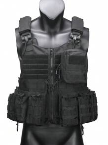 Rapidly Detachable Double-Row Triple Accessory Bag Hunting Vest, Breathable Honeycomb Design, Hidden Large Storage Space On The Back, Strong Expandable Function, Suitable For Hunting, Training, Outdoor Survival
