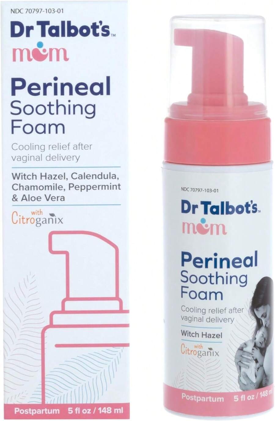Mom Perineal Soothing Foam - Cooling Postpartum Relief With Witch Hazel And Citroganix - Postpartum Essentials - 5 Fl Oz - one-size - View 1