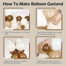 112pcs Balloon Arch Set, 5/10/18 Inch Brown, Beige, Mocha Balloons, Suitable For Birthday Party, Baby Shower, Gender Reveal, Birthday, Room Decoration