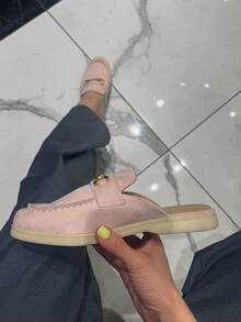 Women's Metal Decor Casual Slip-On Mules - Rose - View 2