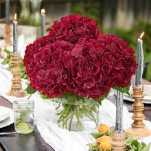 MARTINE MALL 3Pcs 21in Hydrangea Artificial Flowers, Latex Real Touch Hydrangeas Lifelike Large Hydrangea Flowers For Home Decor Party Arrangements Wedding Bouquets Centerpieces (Blue) - Burgundy - View 9