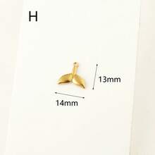 Ahknormailcui Stainless Steel Crab/Conch/Fish/Shell Patterned Marine Life Charms Pendant For Making Necklaces/Bracelets/Anklets/Earrings Decorative Components, 18K Gold Plated Cute Ocean Animal Pendants For Diy Jewelry Crafts Accessories - Gold - View 11