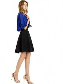 Women's Soft Chiffon Shawl Wraps Shrug Evening Dress Wedding Cape Bolero Flapper Cover Up - 寶藍色 - 查看 5