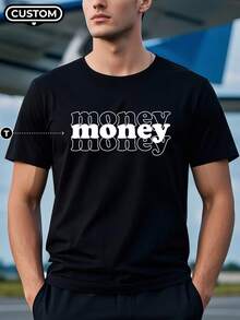 定制个性化男士T恤，舒适时尚。上传文字和图片，上传您的设计、金钱、生日礼物，定制专属T恤。