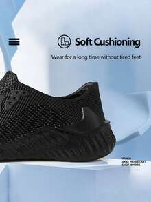 1 Pair Wako Slip Resistant Food Service Working Shoes Slip On For Men And Women, Anti Skid Restaurant Chef Shoes Clogs Non-Slip Cook Kitchen Work Shoes Black Color Lightweight Waterproof Oil Resistant Hospital Doctor Nurse Surgical Shoes 9061 - Black - View 4