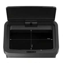 "13.2 Gallon Motion-Sensor Kitchen Trash Can – Black Plastic Automatic Waste Bin With Hands-Free Lid"