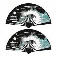 1pc Vintage Style Portable Dance Craft Fan, 8 Inch Size, Plastic Material, Designed For Men And Women's Hanfu Dance, Fabric Material, Exquisite Handheld Accessory Suitable For Daily Use And Special Occasions - Great Mother's Day Gift And Spring/Summer Party Choice - Multicolor - View 15