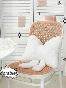 1pc White Bow Decorative Throw Pillow, Soft & Cute, Suitable For Bed, Sofa, Bedroom Decor, Home Decor, Essential For Spring/Summer, Perfect Gift For Holidays, Weddings, Graduations, Birthdays For Family & Friends - White - View 5