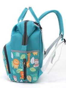 1pc Animal Forest Printed Decorative Nylon Milk Bottle With Large Capacity Zipper, Suitable For Moms Daily Use With Kids - 綠色 - 查看 4