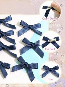 20 piezas/50 piezas Pasadores de pelo en forma de mariposa mini de color azul marino para niños, una excelente opción de regalo