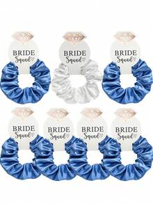 7 chiếc dây buộc tóc co giãn bằng satin màu xanh dương đa năng, không gây hư hại tóc, đính pha lê, thích hợp làm quà tặng dự tiệc, quà cưới, quà cho phù dâu, dành cho nữ, dây buộc tóc, phụ kiện tóc, phụ kiện tóc, dây buộc tóc scrunchy, phụ kiện buộc tóc đuôi ngựa thường ngày, dây chun co giãn. - Nhiều màu - Xem 4
