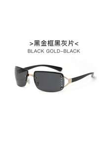 1 pièce Lunettes mode rétro et douces, essentielles pour une tenue de tous les jours dans un style preppy pour la rentrée scolaire avec une forme enveloppante et une décoration de strass