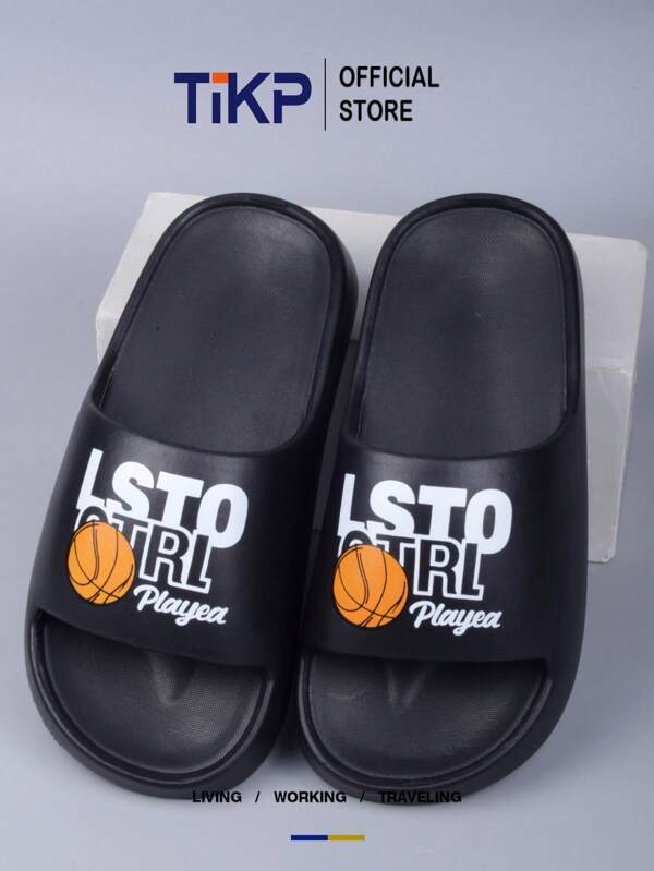 TIKP Men's Comfortable Soft EVA Sole Fashion Slippers, Casual Non-Slip Odor Resistant Indoor Outdoor Beach Shower Open Toe Flip Flops