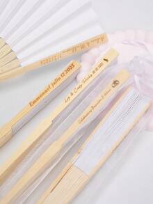1/10/30pcs Kipas Tangan Kayu Kustom Hadiah Suvenir Pernikahan yang Dipersonalisasi untuk Tamu Dekorasi Pesta Musim Panas - MultiWarna - View 6