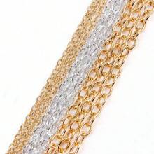 Rollo de 5m de Cadena de aleación de aluminio gruesa y retorcida, cadena de metal chapada en oro para hacer joyería, collares, pulseras y manualidades DIY