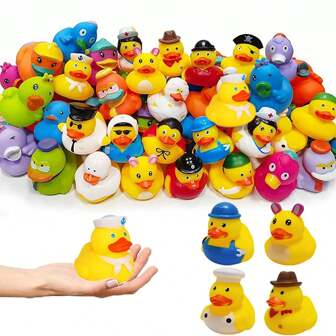 Assorted Rubber Duck Toys, Summer Children's Pool Bath Floating Toys, Suitable For Boys Girls Pool Party, Various Mini Rubber Duck Floating Beach Toys, Gift For Boys Girls Birthday, Summer Beach And Swimming Pool Activities