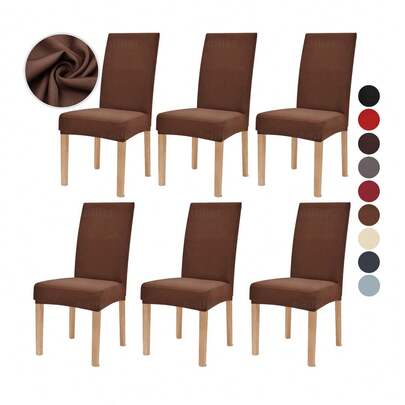 Silla De Comedor Elástica Removible Funda Protectora 6 Pzs, Cubierta de silla de tela elástica, decoración de la silla, cubierta de silla a prueba de gatos, cubierta de silla lavable por máquina